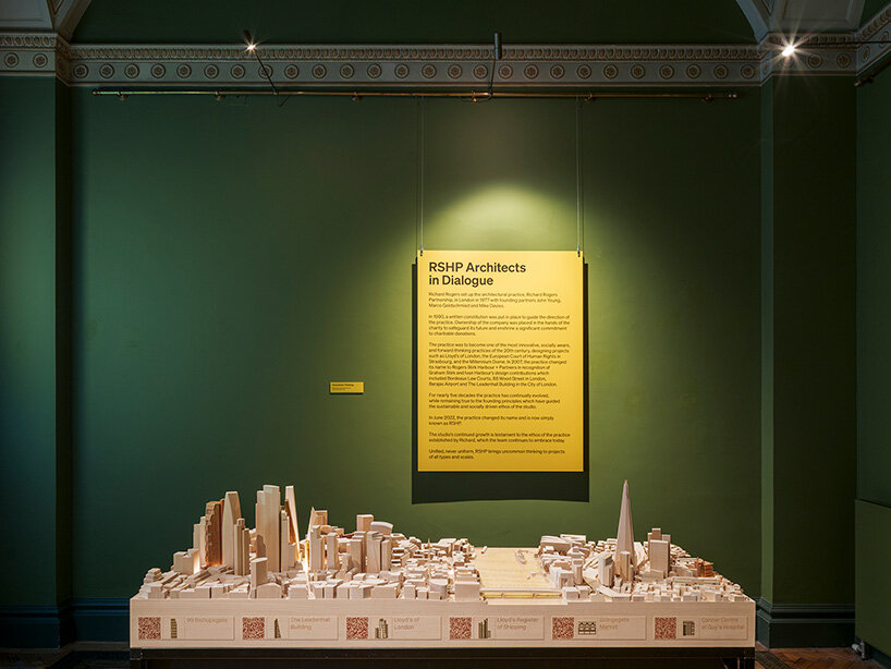 this display showcases RSHP’s past, present, and future projects