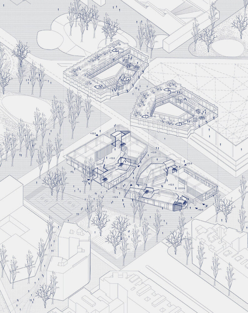 urban axonometric exploded