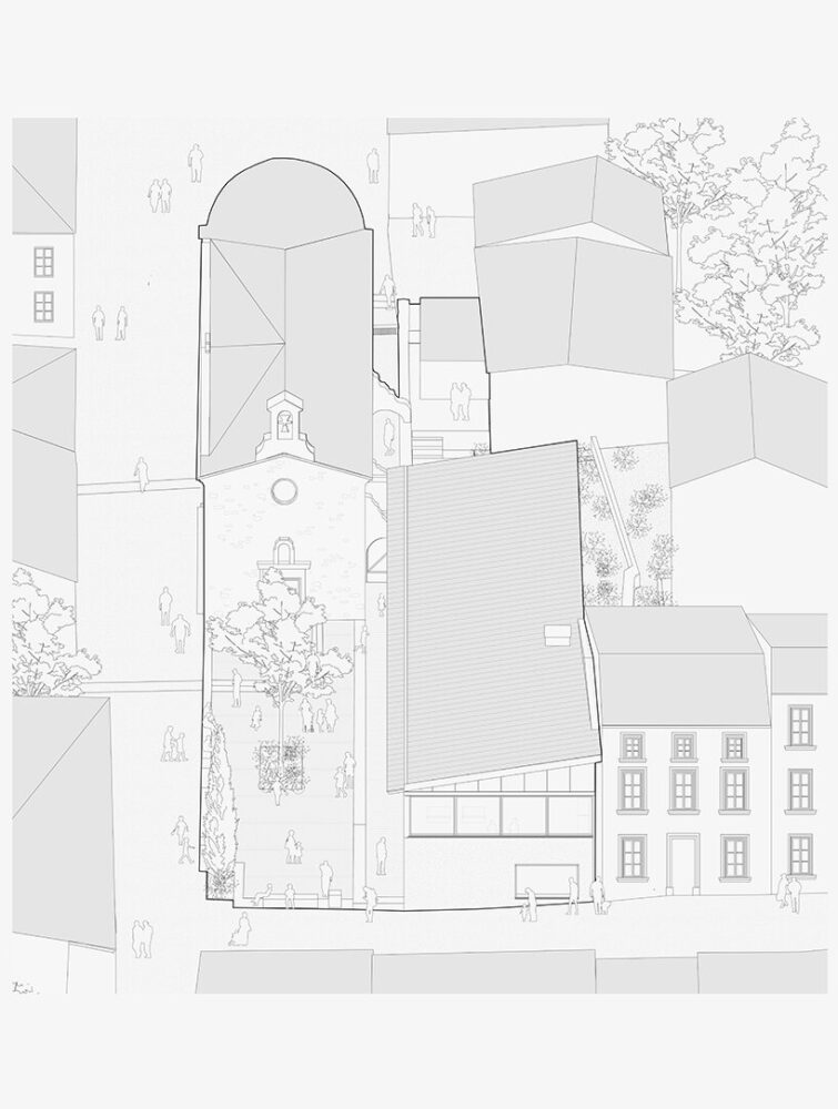 perspective top view of the project by NAS architecture 
