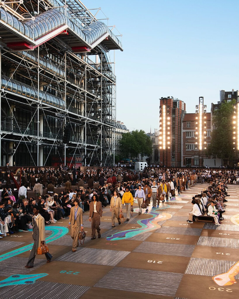 giant snakes and ladders board by bijoy jain backdrops louis vuitton's menswear show in paris
