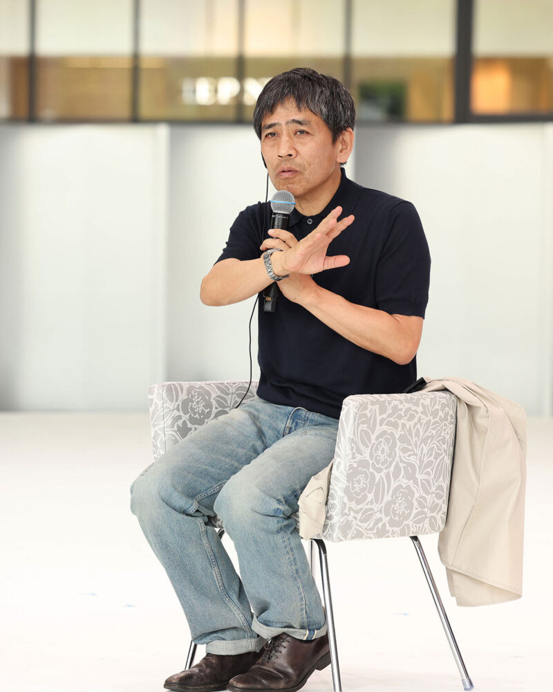 architect Ryue Nishizawa at Prada Mode Osaka | image courtesy Prada