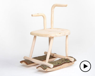 handcrafted from a fallen tree, sati rocking chair reflects on life, death and impermanence