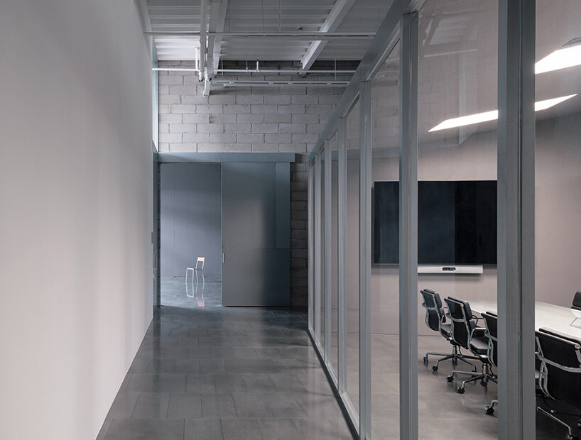 overlapping crystal-like effects make the space feel bigger than it is