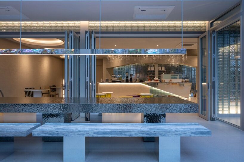 high-gloss elements are dispersed throughout interiors