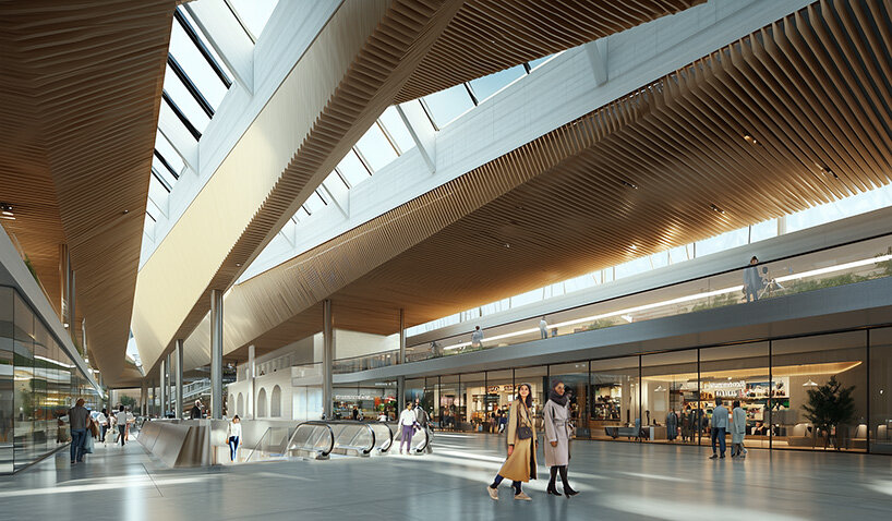 ZHA to design new arrivals terminal at lithuania's vilnius airport with pleated timber roof