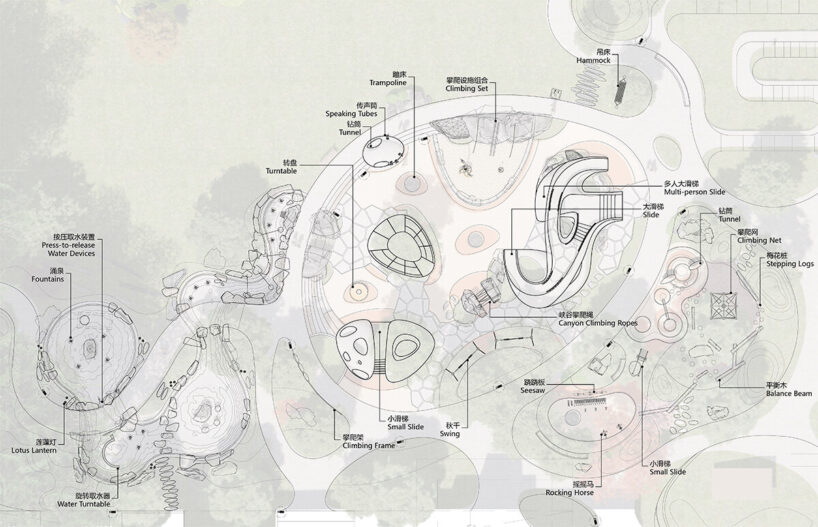 top view of the Boulder Park structures | plans and diagrams by XISUI Design