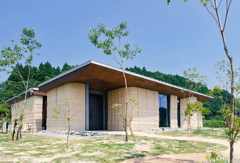 lib work's 3D printed, biodegradable house in japan is made entirely from earth and lime