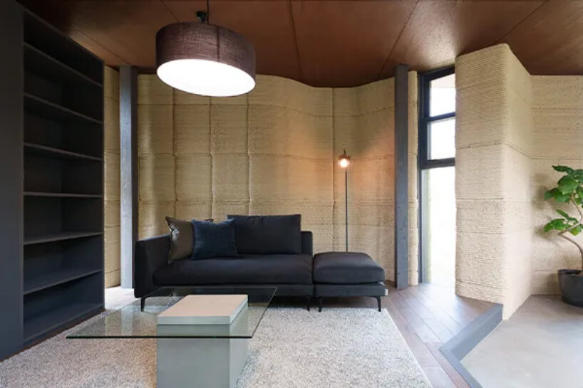 lib work's 3D printed, biodegradable house in japan is made entirely from earth and lime