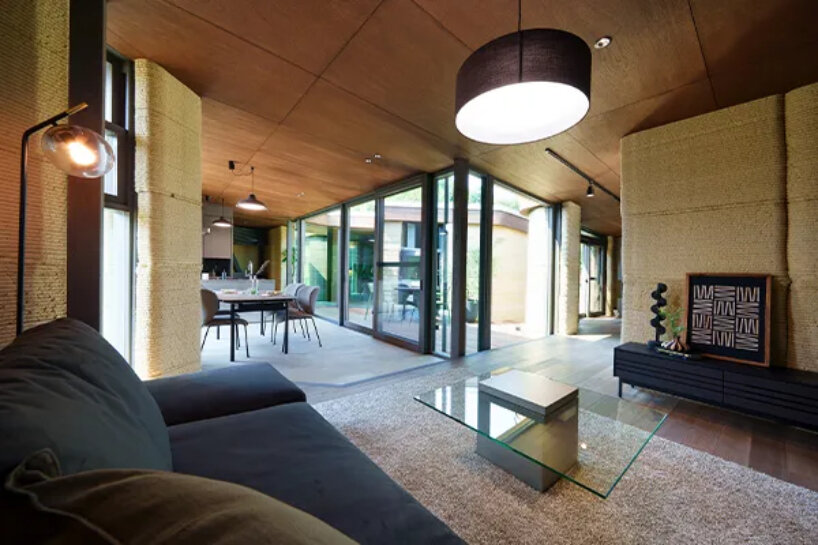 lib work's 3D printed, biodegradable house in japan is made entirely from earth and lime