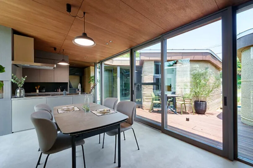 lib work's 3D printed, biodegradable house in japan is made entirely from earth and lime
