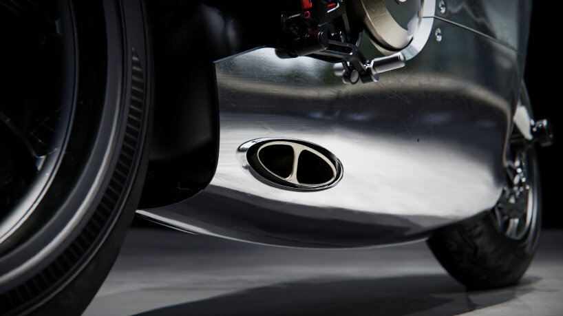 exhaust view of the two-wheeler