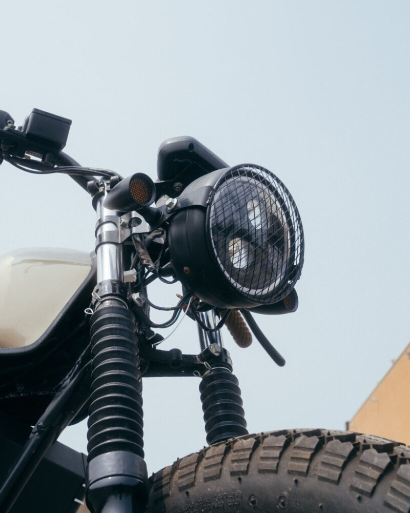 view of the round headlight