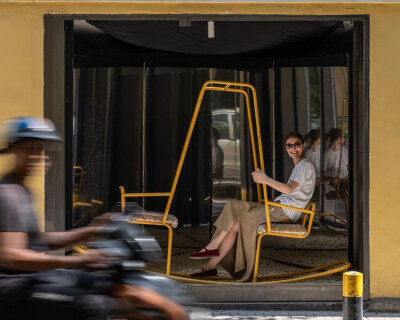 etienne bastormagi's mirrored incision opens beirut streetfront to spontaneous encounters