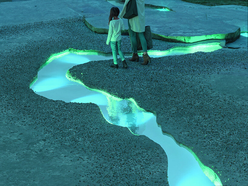 reused paving materials are woven into steps and platforms 