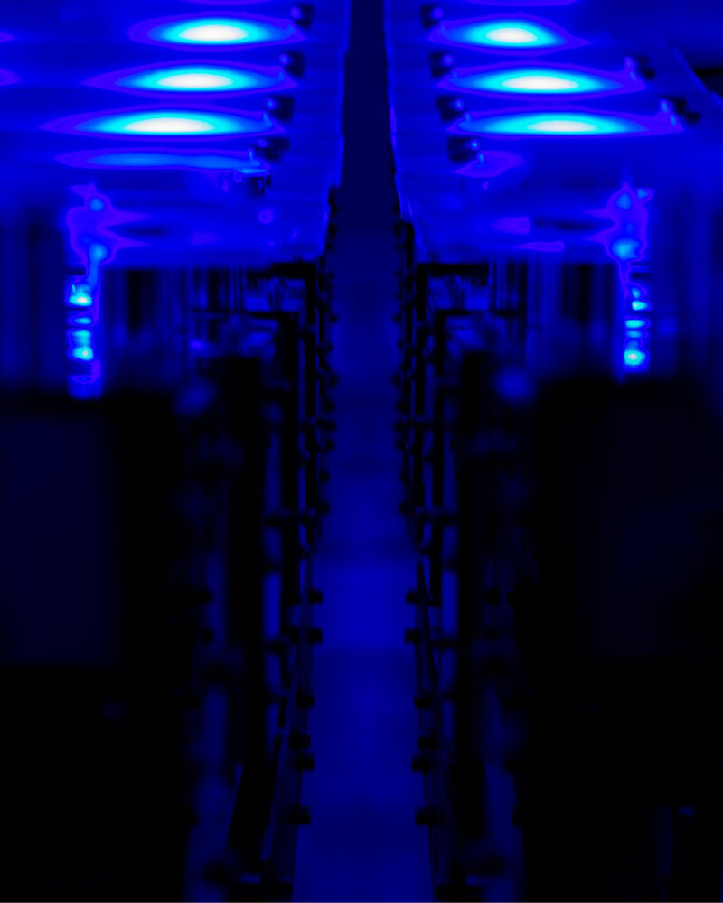 view of the systems in the dark