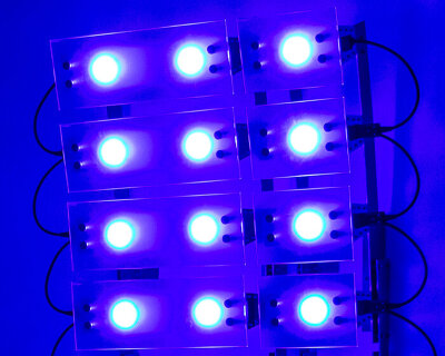 blind lucid umbrella unpacks meanings of blue light with installation made of LED modules