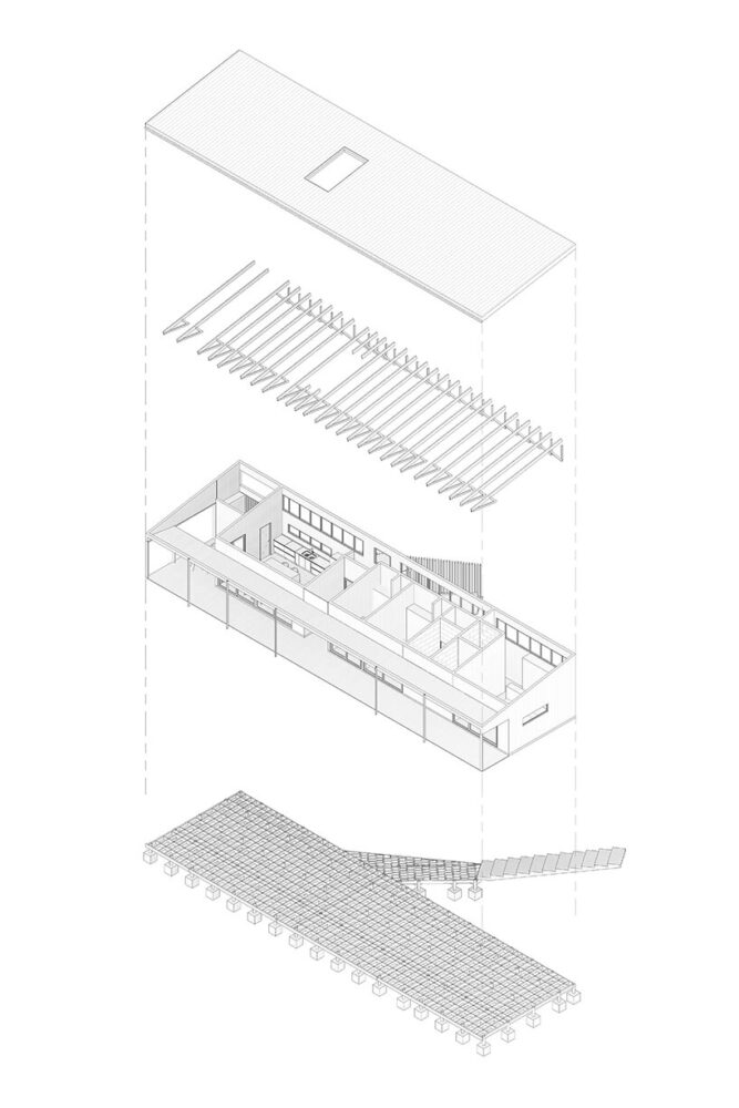 exploded axonometric drawing