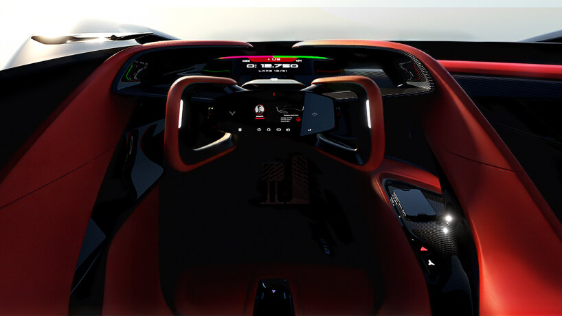 there's a display embedded into the steering wheel