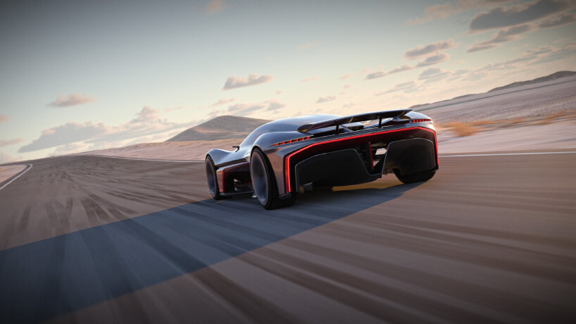 the car is lightweight, thanks to a carbon fiber tub