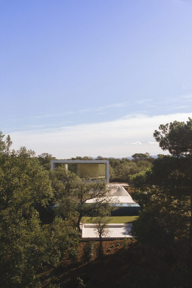 the opening on the upper floor brings soft southern light into the main bedroom