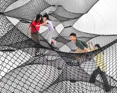 numen/for use suspends walkable net and string worlds in taiwan's CMP inspiration museum