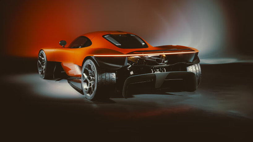 some parts of the rear engine are visible