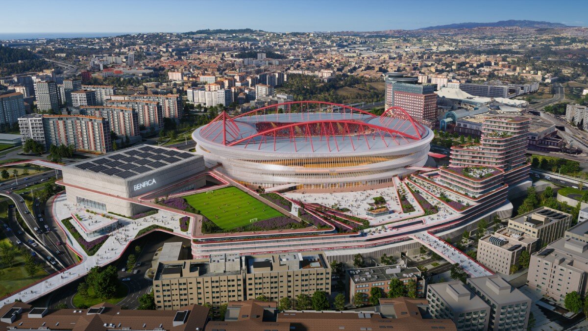populous revamps lisbon's benfica stadium with urban masterplan rooted in sport & culture 