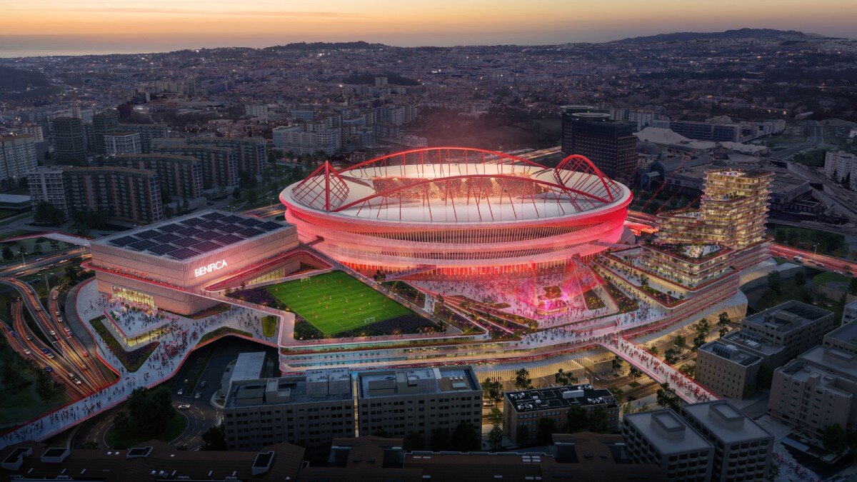 populous revamps lisbon's benfica stadium with urban masterplan rooted in sport & culture 