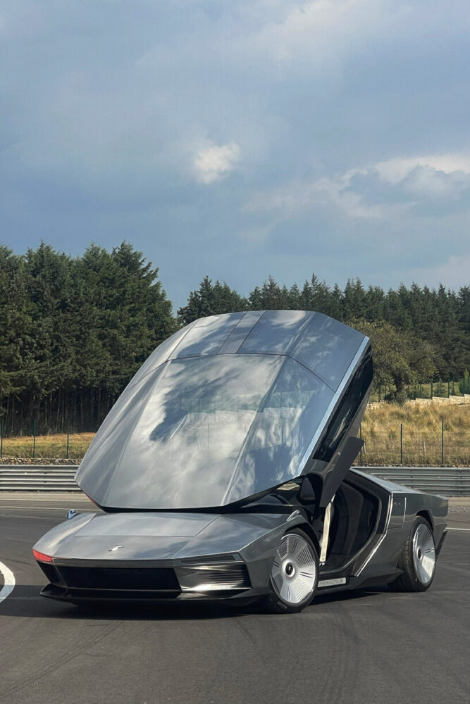 vehicle with the 'door' open upwards