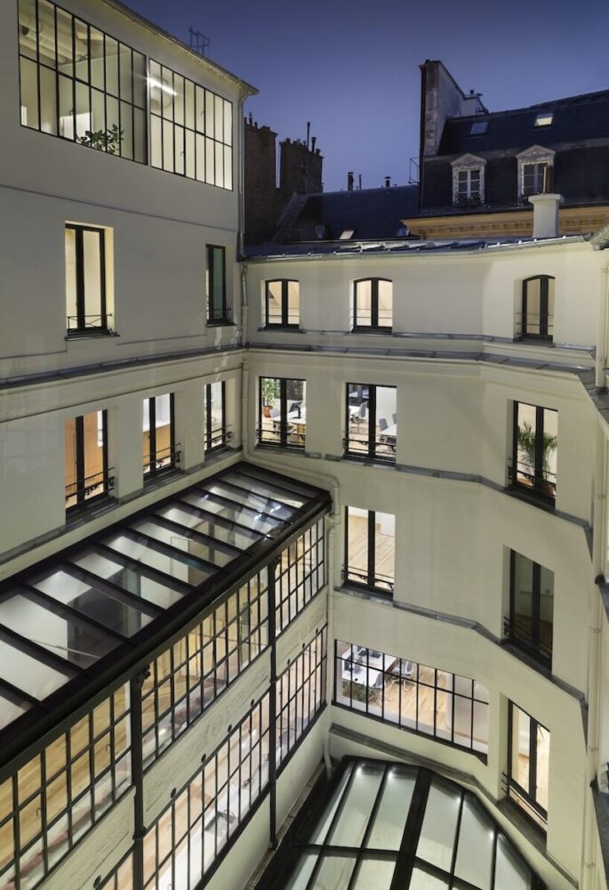 the original facades are restored to align with the character of the Grands Boulevards