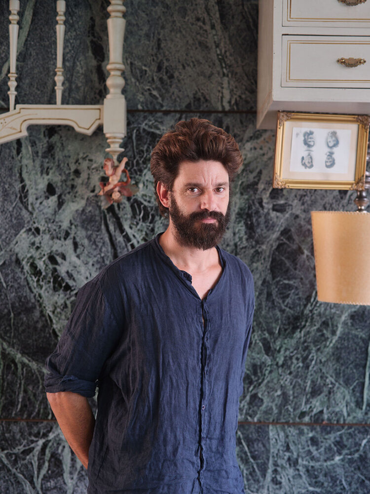 Xevi Bayona inside the Barcelona Pavilion