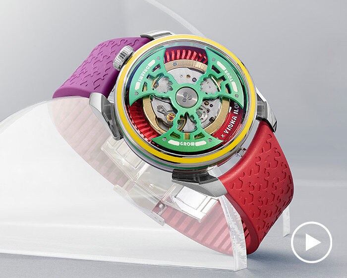 yinka ilori brings punchy color and botanical motifs with M.A.D.editions watch