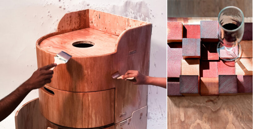 repurposing waste wine as a sensory surface finish