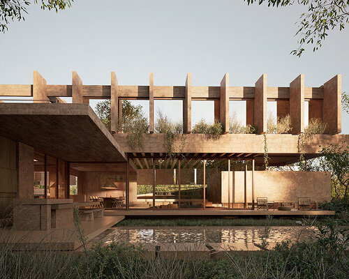 grizzo studio shapes casa VIMA with terracotta tones and shifting levels in argentina