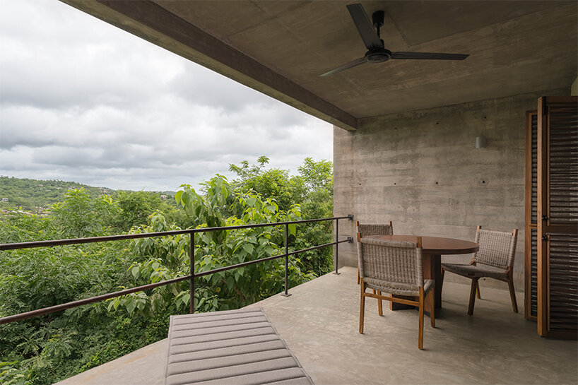 a terrace under the public area extends the bedroom