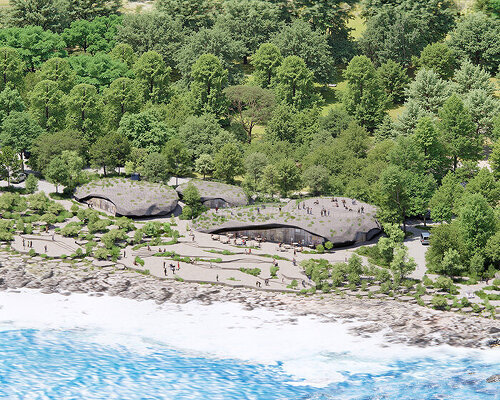 fractured stone forms shape tourist facilities by MVRDV on taiwan’s southern coastline