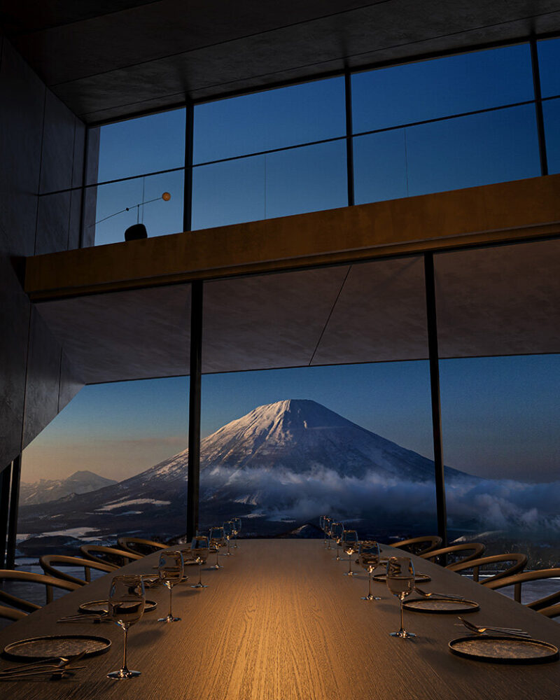 large openings offer mountain views