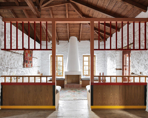 point supreme brings minimalist intervention to rugged stone farmhouse in greece