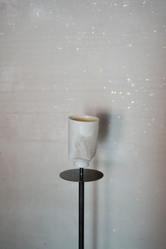 'wave ceramic lamps' designed and crafted by SHAWADS and ceramic artist Qin Fei for two years | image by Local Fish Coffee