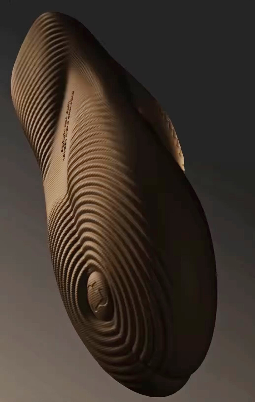 the bottom  shows a layered circular pattern, which may help with grip when walking