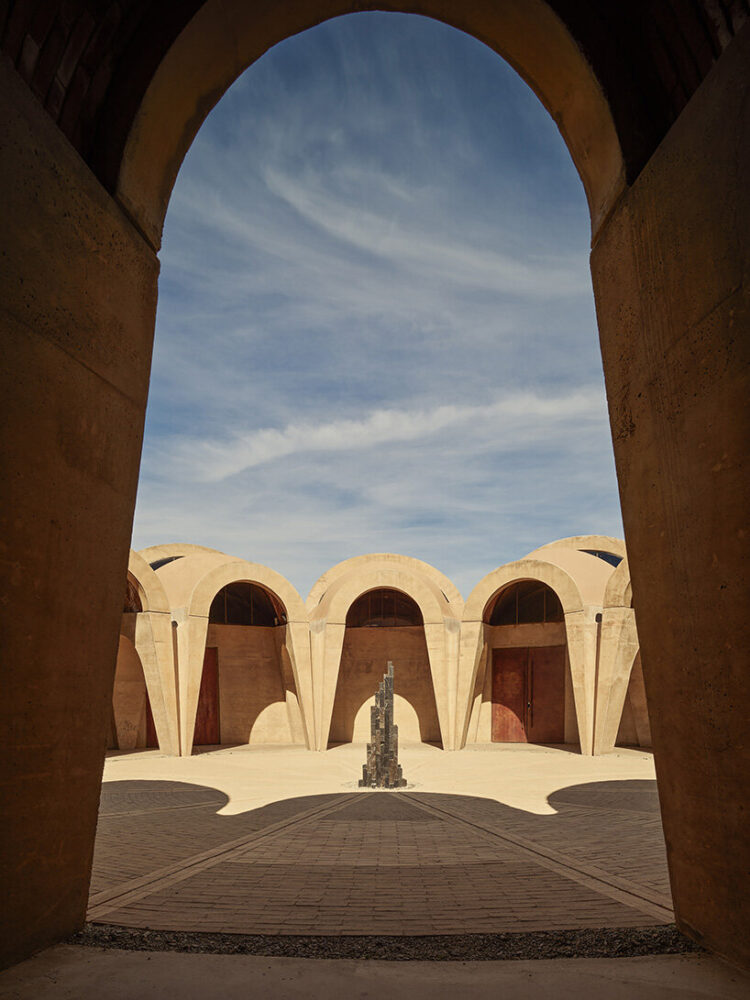 the courtyard directs rainwater through channels in the walls | image by Fernando Marroquin