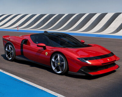 ferrari revives wedge-shaped car testarossa with the hybrid super sports berlinetta 849