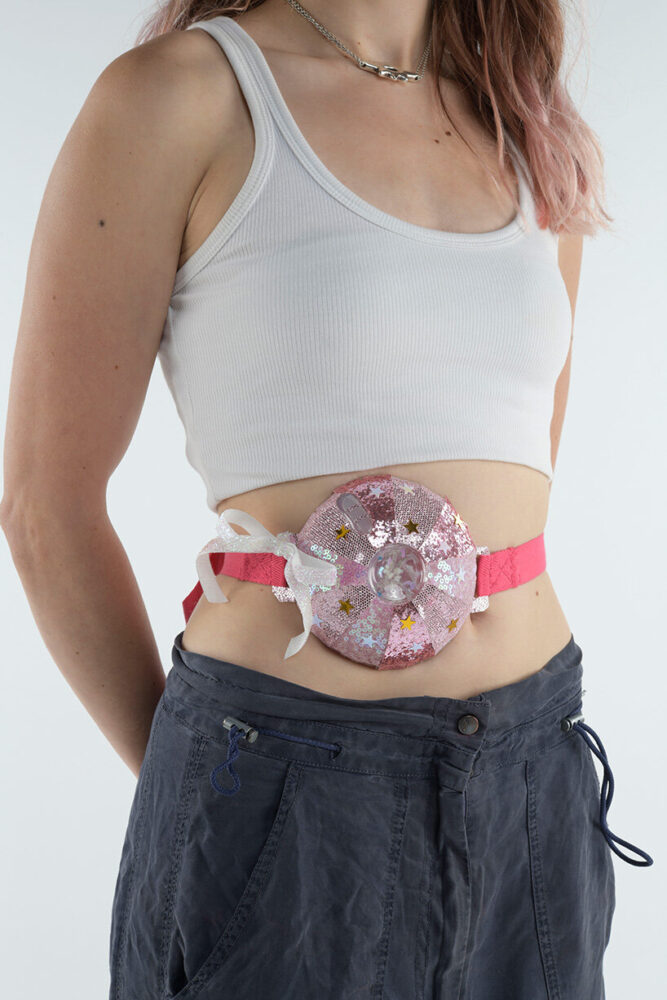 view of the pink customized organ