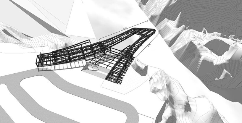 steel structure model of viewing platform