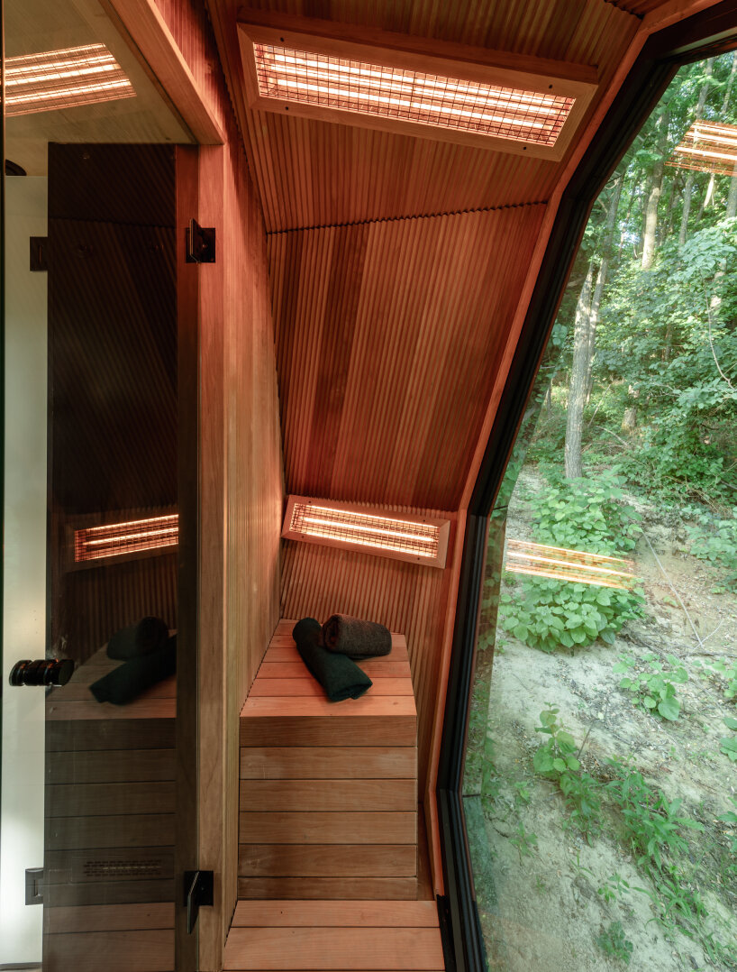 there's an integrated sauna room within the structure