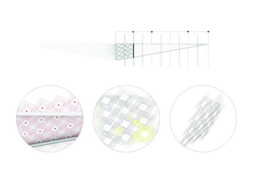 facade pattern envisioned as a seal of identity, transforming cultural motifs into a symbolic architectural logo