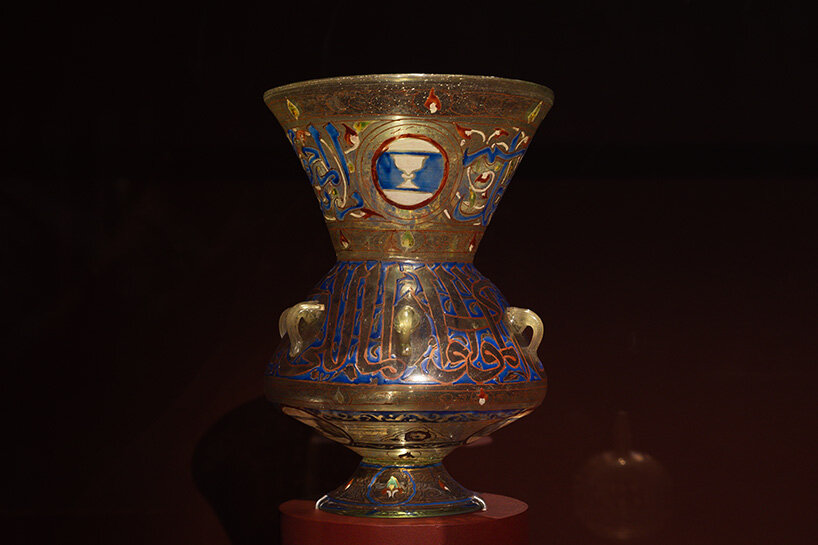 Lamp bearing the name of Emir Tankizbugha Egypt, Cairo C. 1362 Blown glass, enamelled and gilded Paris, Musée du Louvre, Department of Islamic Art, OA 7352