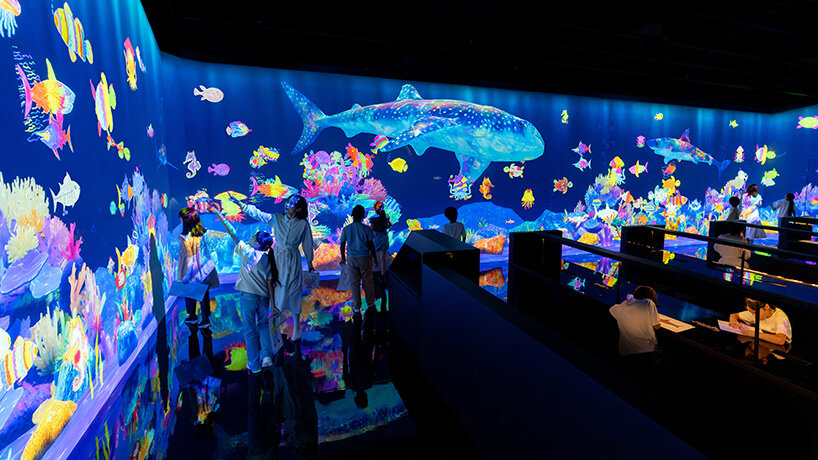 teamLab, Sketch Ocean, 2020-, from the series Sketch Aquarium, 2013-, Interactive Installation, Sound: Hideaki Takahashi
