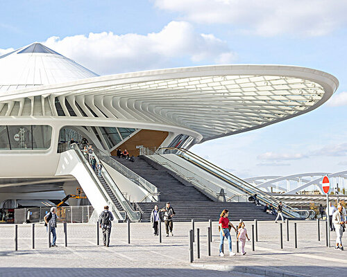 calatrava-designed station ‘gare de mons’ opens with rhythmic structure in belgium
