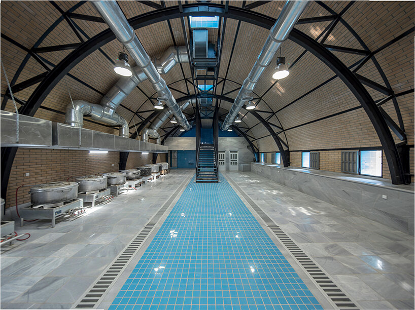 ground-floor cooking area for large-scale meal preparation